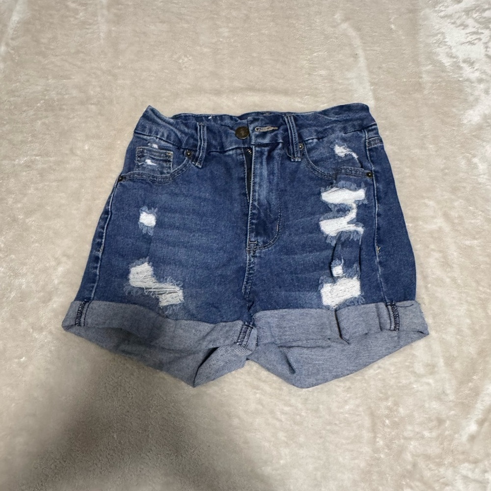Rue21 Blue Distressed Jean Shorts